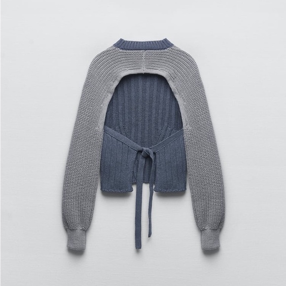 ZARA OPEN BACK KNIT TOP - Picture 7 of 8